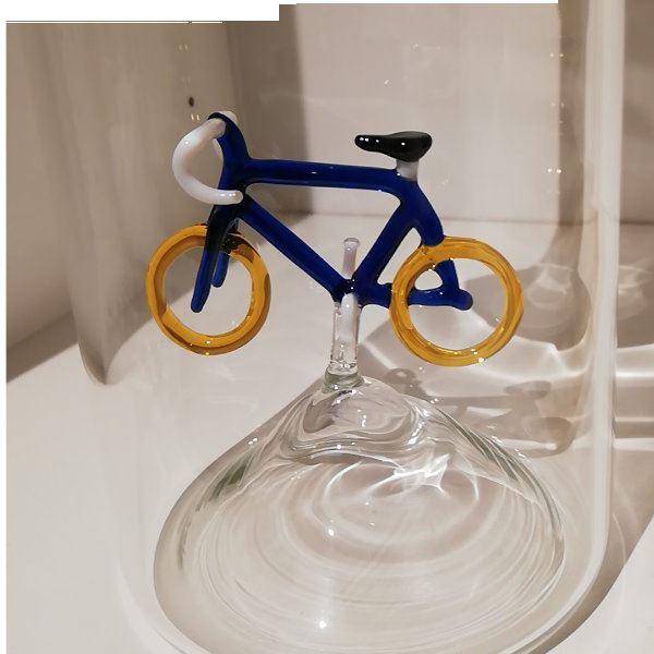 Glasflasche Geschenkflasche mit Sujet Bike Velo