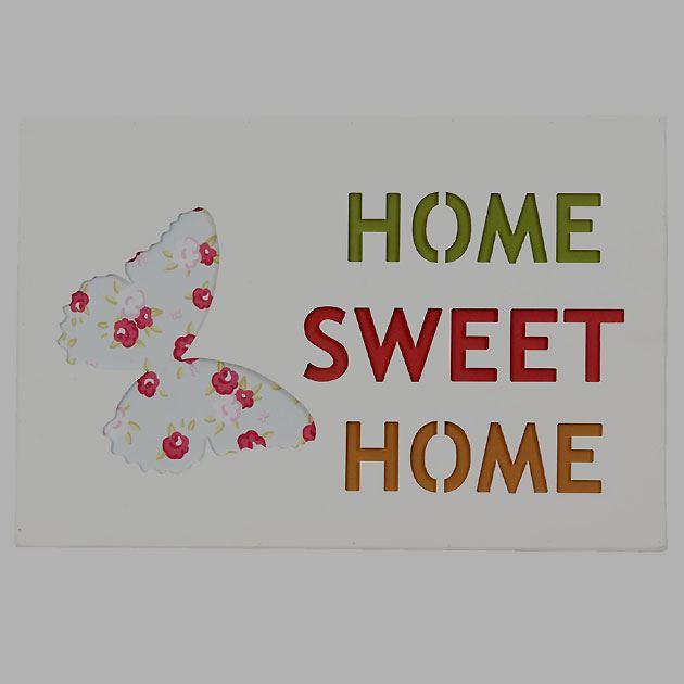 Dekobild HOME SWEET HOME weiss