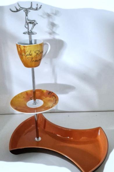 Etagère 3-stöckig, mit Spruch, vintage