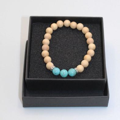 Perlenarmband Holz Edelstein