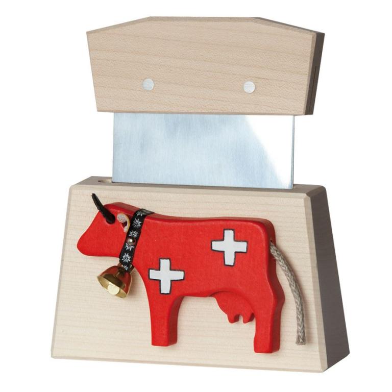 Trauffer Holzartikel Käsemesser Kuh mit Schweizerkreuz