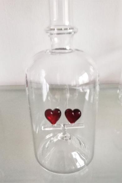 Glasflawche mit Sujet 2 Herzen