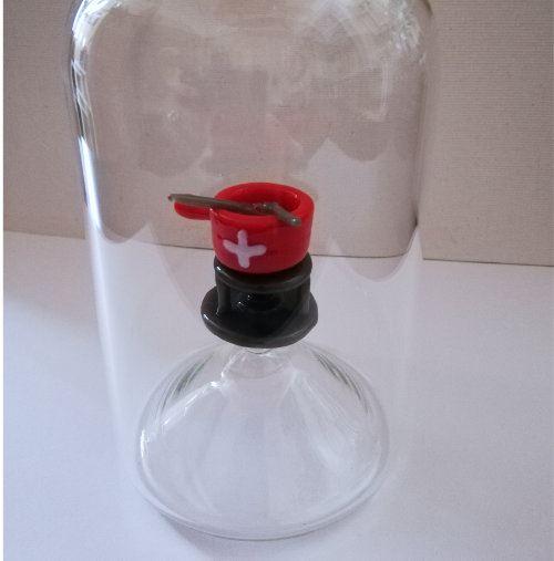Glasflasche Geschenkflasche mit Sujet Schweizer Fondue