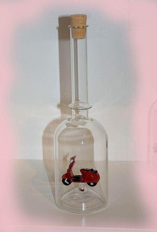 Glasflasche mit Sujet Vespa Roller