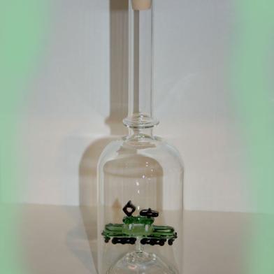 Glasflasche Geschenkflasche Glassujet Krokodil-Lock in grün