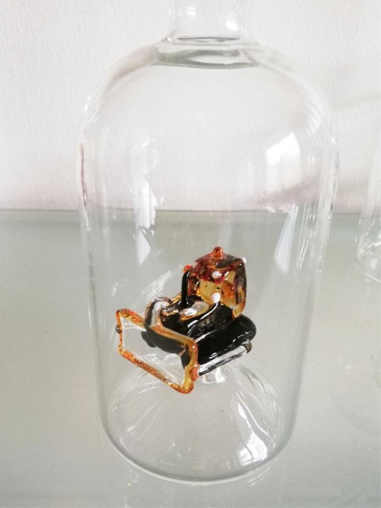 Glasflasche Geschenkflasche mit Sujet Trax