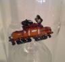 Glasflasche Geschenkflasche mit Sujet Krokodil LOK rot