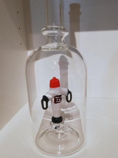 Glasflasche Geschenkflasche mit Sujet Hydrant Feuerwehr