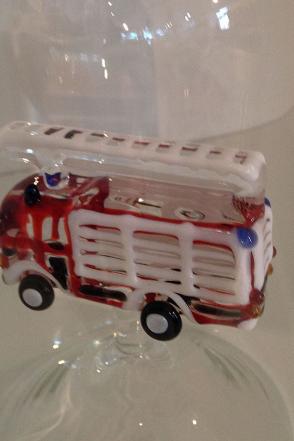 Glasflasche Geschenkflasche mit Sujet TLF Feuerwehr