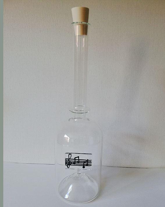 Glasflasche Geschenkflasche mit Sujet Noten
