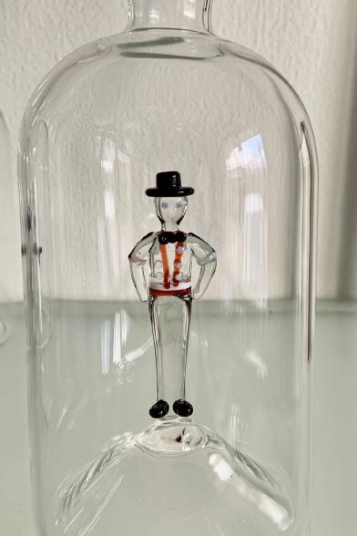 Glasflasche Geschenkflasche mit Sujet Jodler