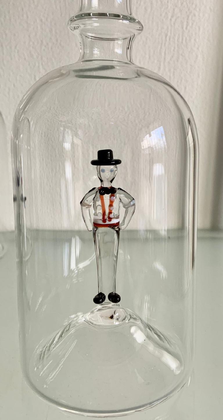 Glasflasche Geschenkflasche mit Sujet Jodler