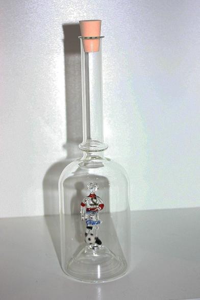 Glasflasche Geschenkflasche mit Sujet Fussballer