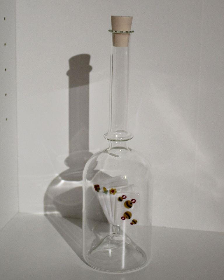 Jasskarten Glassujet in Glasflasche, Geschenkflasche
