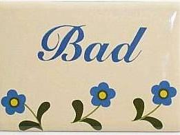 Emaillebild BAD für Türbeschriftung